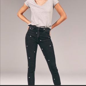 Abercrombie & Fitch Black Flower Skinny Jeans
